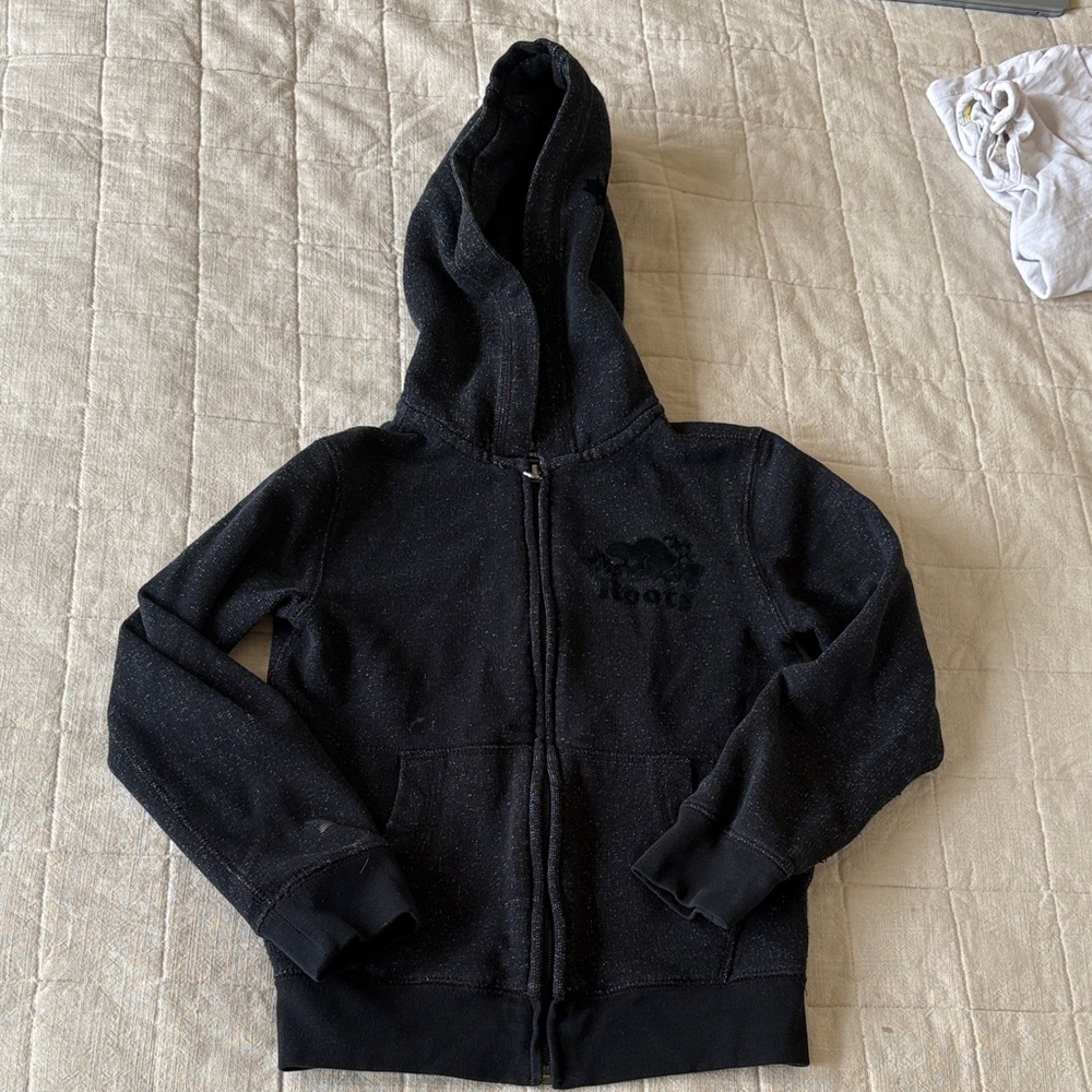 Roots Kids Black Zip-Up Hoodie